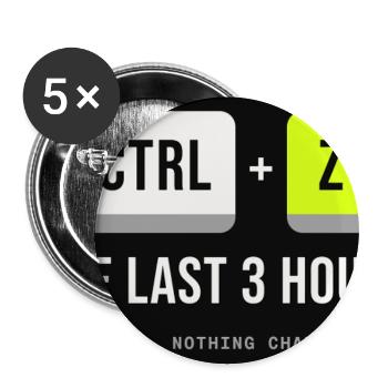 Strg Z: Die letzten 3 Stunden - Buttons mittel 32 mm (5er Pack) - Weiß - Vorne