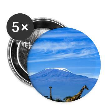 Savane de girafe sur le Kilimandjaro - Lot de 5 moyens badges (32 mm) - blanc - Devant