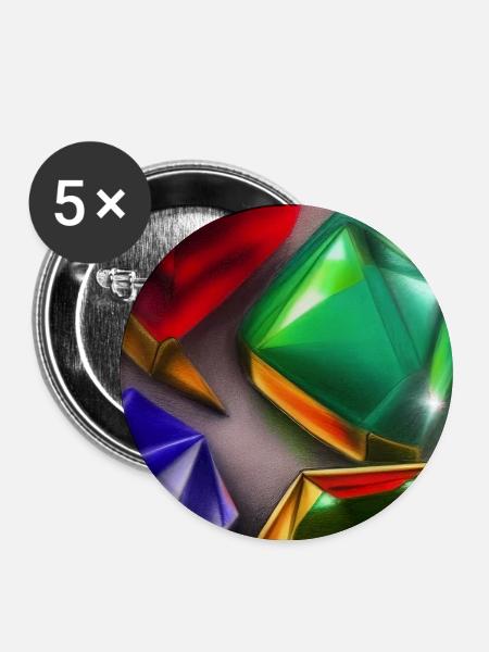 Edelsteine - Buttons mittel 32 mm (5er Pack) - Weiß