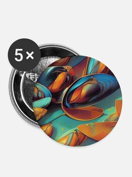 Muscheln - Buttons mittel 32 mm (5er Pack) - Weiß