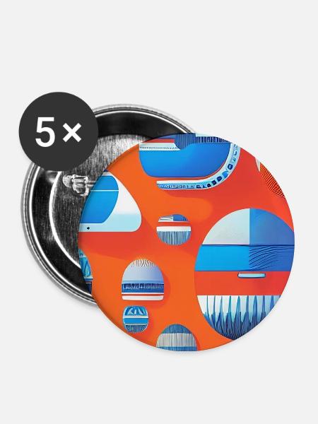 Abstrakte Kunst - Buttons mittel 32 mm (5er Pack) - Weiß