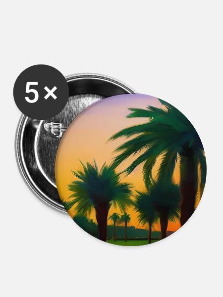 Arabische Wüste - Buttons mittel 32 mm (5er Pack) - Weiß
