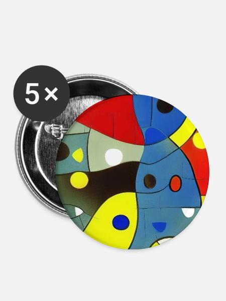 Abstrakte Kunst - Buttons mittel 32 mm (5er Pack) - Weiß