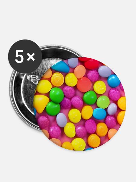 Bonbons - Buttons mittel 32 mm (5er Pack) - Weiß