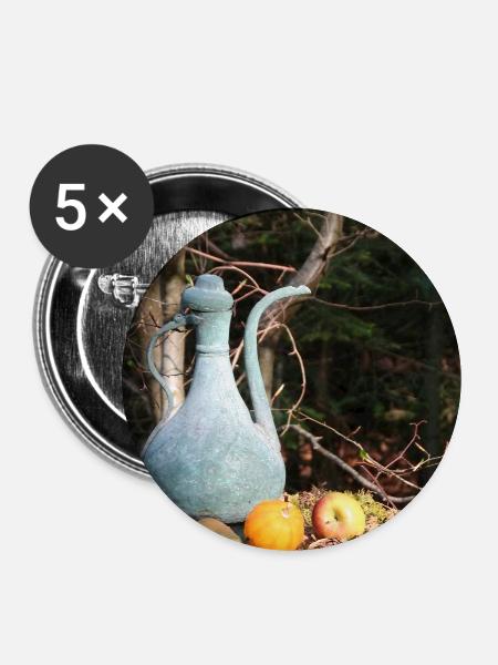 Kupferkännchen im Schwarzwald - Buttons mittel 32 mm (5er Pack) - Weiß