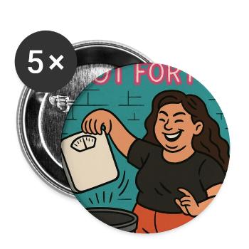 Diät ist nichts für mich - Buttons mittel 32 mm (5er Pack) - Weiß - Vorne