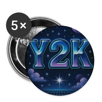 Y2K 2000er Trend - Buttons mittel 32 mm (5er Pack) - Weiß - Vorne
