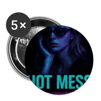 Désordre chaud - Lot de 5 moyens badges (32 mm) - blanc - Devant