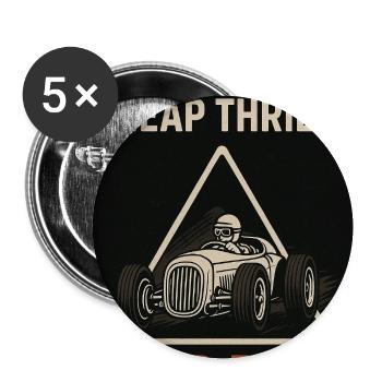 Gefährliche Fahrt Warnhinweis - Buttons mittel 32 mm (5er Pack) - Weiß - Vorne