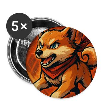 Brave Cane Corso avec message de motivation - Lot de 5 moyens badges (32 mm) - blanc - Devant