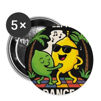 Dance Lambada - Zitronen mit Moves - Buttons mittel 32 mm (5er Pack) - Weiß - Vorne