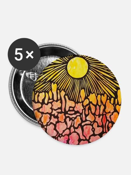 Sonnenuntergang - Buttons mittel 32 mm (5er Pack) - Weiß