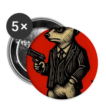 Meerkat Comic Elder 4 - Buttons medium 1.26"/32 mm (5-pack) - white - Front