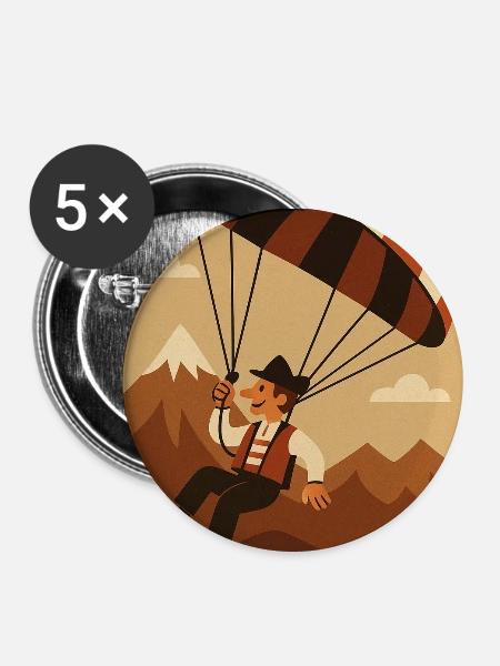 Gleitschirm - Buttons mittel 32 mm (5er Pack) - Weiß