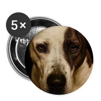 Mein Hund Buddy  - Buttons mittel 32 mm (5er Pack) - Weiß - Vorne