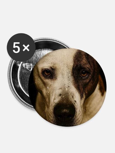 Mein Hund Buddy - Buttons mittel 32 mm (5er Pack) - Weiß
