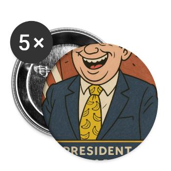 Präsident Babanland Politischer Humor - Buttons mittel 32 mm (5er Pack) - Weiß - Vorne