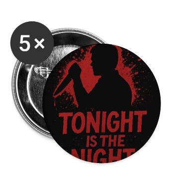 Dexter "Tonight is the Night" - Buttons medium 1.26"/32 mm (5-pack) - white - Front