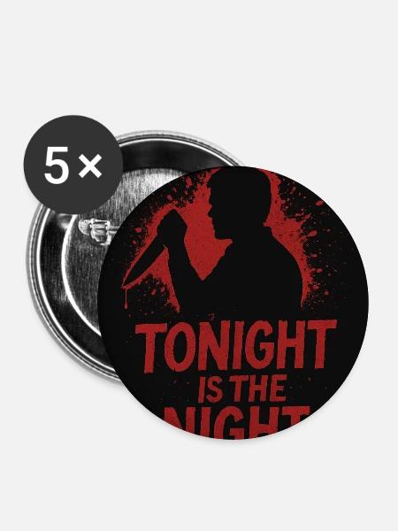 Dexter "Tonight is the Night" - Buttons mittel 32 mm (5er Pack) - Weiß