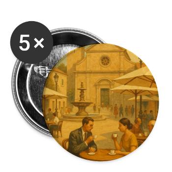 La magie du café en carrés - Lot de 5 moyens badges (32 mm) - blanc - Devant