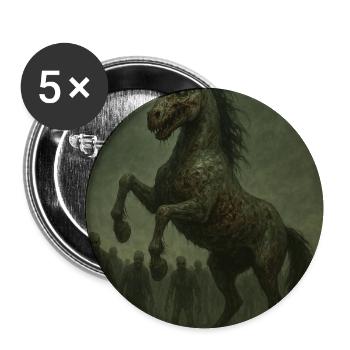 Zombie Einhorn  - Buttons mittel 32 mm (5er Pack) - Weiß - Vorne