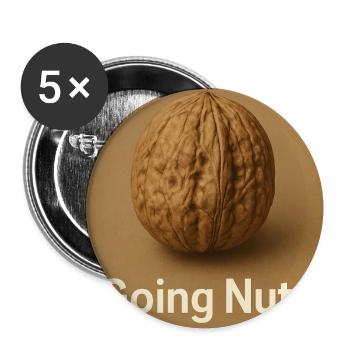 Witziges Walnuss Motiv - Buttons mittel 32 mm (5er Pack) - Weiß - Vorne