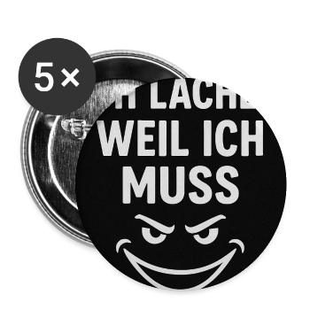 Humorous slogan with a mischievous smile - Buttons medium 1.26"/32 mm (5-pack) - white - Front