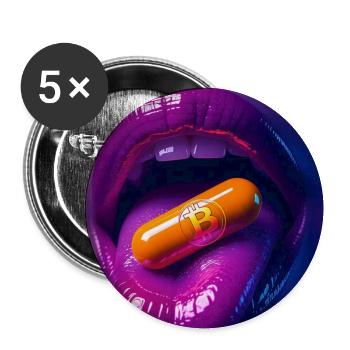 Orangepill night - Buttons medium 1.26"/32 mm (5-pack) - white - Front