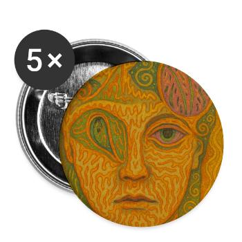 Liebe und Ruhe Künstlerisches Porträt - Buttons mittel 32 mm (5er Pack) - Weiß - Vorne