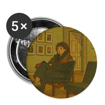Urschula Art-Inspired Lounge Portrait - Buttons medium 1.26"/32 mm (5-pack) - white - Front