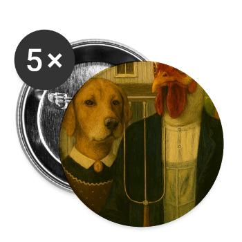 Chicken Dog Farm Surreal Duo - Buttons medium 1.26"/32 mm (5-pack) - white - Front