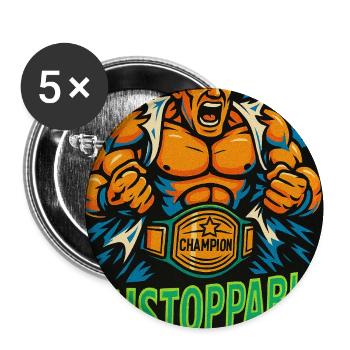 Unaufhaltsames Champion-Wrestling-Design - Buttons mittel 32 mm (5er Pack) - Weiß - Vorne
