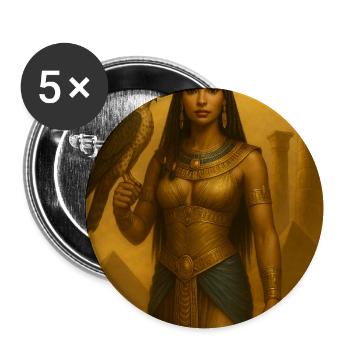 Egyptian Goddess – Falcon and Pyramids - Buttons medium 1.26"/32 mm (5-pack) - white - Front