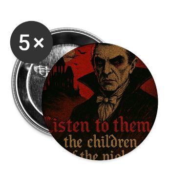 Gothic Dracula – Children of the Night Tee - Buttons medium 1.26"/32 mm (5-pack) - white - Front