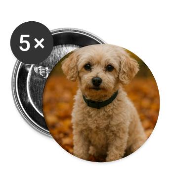 Bolonka Herbst - Buttons mittel 32 mm (5er Pack) - Weiß - Vorne