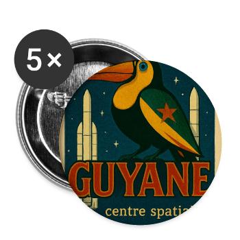 Toucan Spatial Guyane - Lot de 5 moyens badges (32 mm) - blanc - Devant
