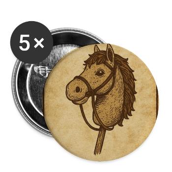 Most Wanted – Hobby Horsing Western Style - Buttons mittel 32 mm (5er Pack) - Weiß - Vorne