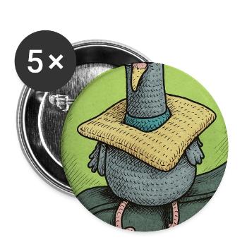 Sir Gurrington est assis - Lot de 5 moyens badges (32 mm) - blanc - Devant