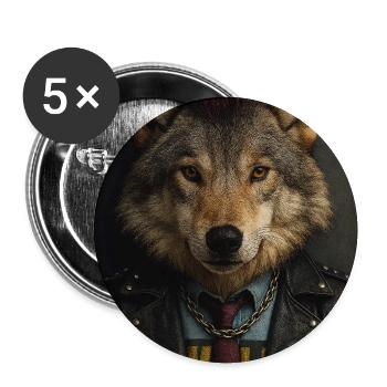 Wolf's Punk Mohawk Leather Jacket - Buttons medium 1.26"/32 mm (5-pack) - white - Front