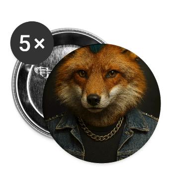 Gilet en denim Punkfuchs - Lot de 5 moyens badges (32 mm) - blanc - Devant