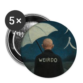 Erwachsene - Buttons mittel 32 mm (5er Pack) - Weiß - Vorne