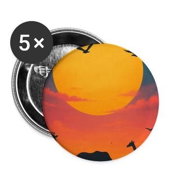Savannen Sonnenuntergang - Buttons mittel 32 mm (5er Pack) - Weiß - Vorne