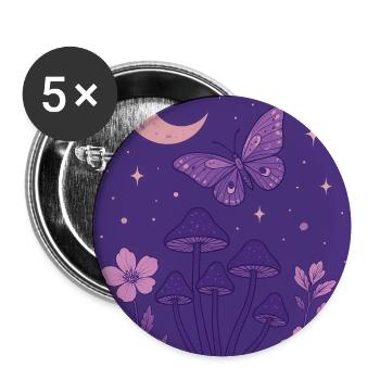 Enchanted Night - Buttons medium 1.26"/32 mm (5-pack) - white - Front