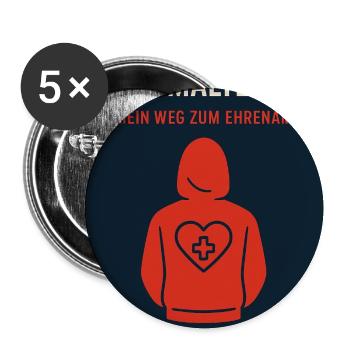 Ehrenamt Lebt - Buttons mittel 32 mm (5er Pack) - Weiß - Vorne