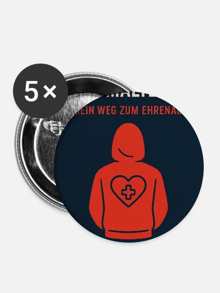 Ehrenamt Lebt - Buttons mittel 32 mm (5er Pack) - Weiß