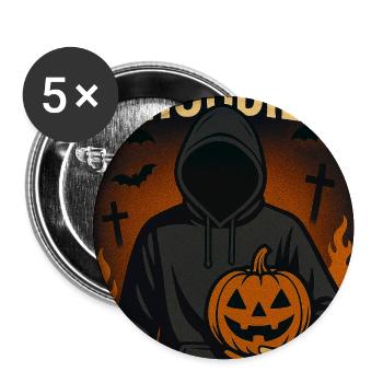 Halloween Hoodie with Pumpkin - Buttons medium 1.26"/32 mm (5-pack) - white - Front