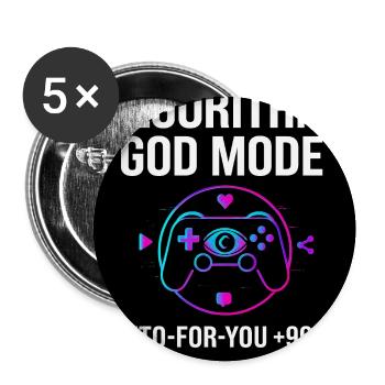 Algorithm God Mode - Buttons medium 1.26"/32 mm (5-pack) - white - Front