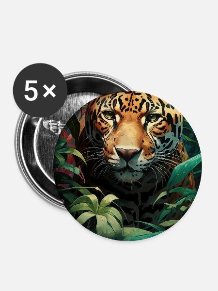 Illustration eines Jaguars - Buttons mittel 32 mm (5er Pack) - Weiß
