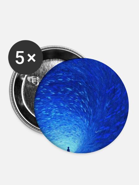 Azure Spiral Portal - Buttons mittel 32 mm (5er Pack) - Weiß