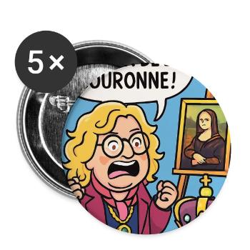 Caricature Theft of the Louvre Pierre Jean. - Buttons medium 1.26"/32 mm (5-pack) - white - Front